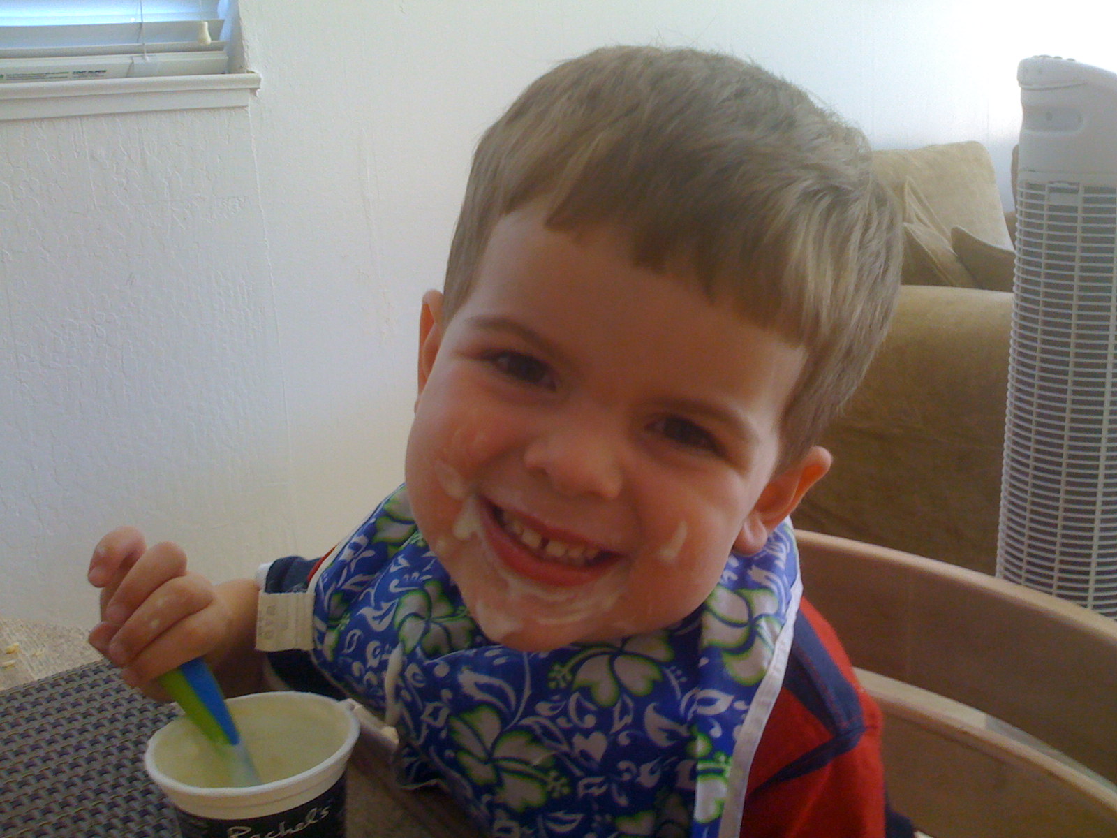 eating yoghurt