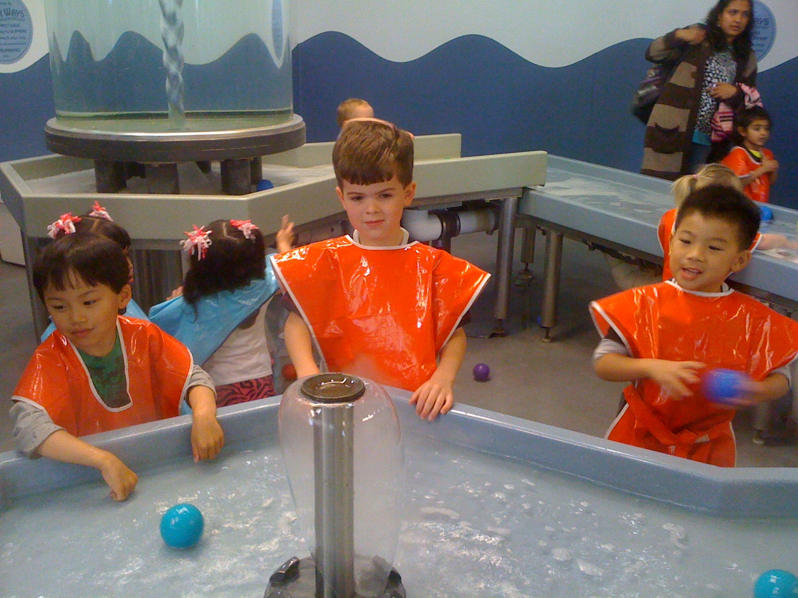 got really wet at the museum's ball/water exhibit