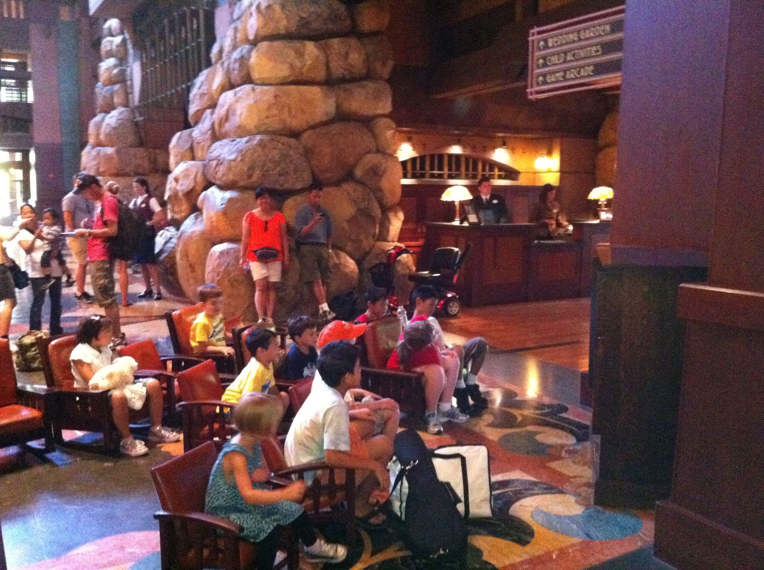 Disney videos running in the lobby