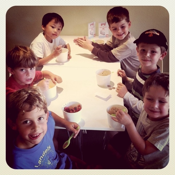 some of his young 5 classmates